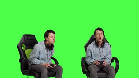 Gamer-feeling-angry-about-losing-video-games-competition-against-greenscreen